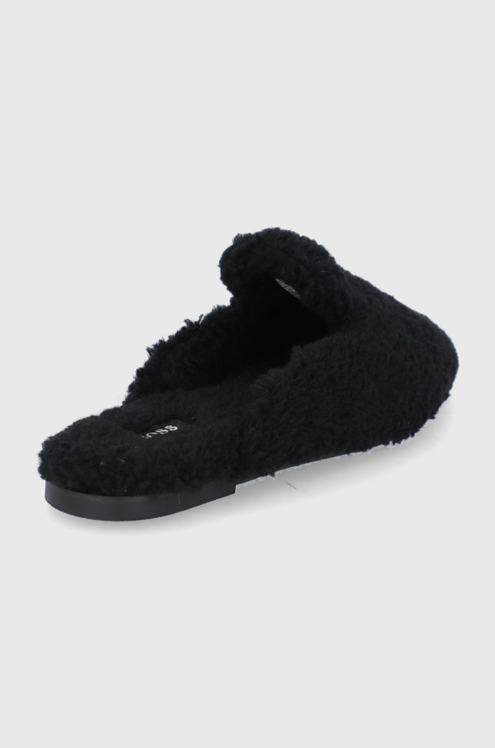 Obuwie BOSS Kapcie Romie Home S-Fur 50466631.001 50466631.001 czarny