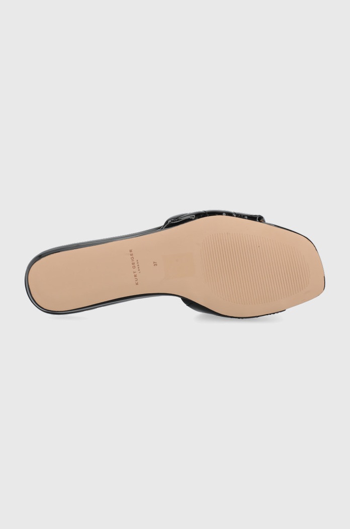 Kožené šľapky Kurt Geiger Kensington Flat 8496100309.BLACK čierna