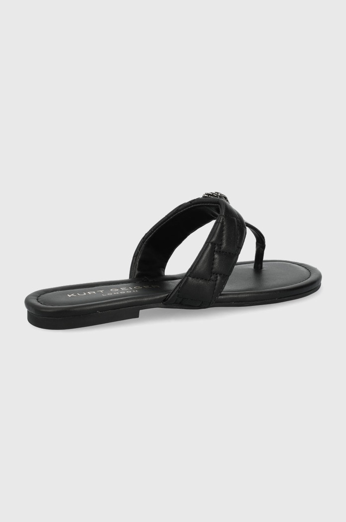 Kurt Geiger London japonki skórzane Kensington T-Bar 8651400109.BLACK czarny SS22