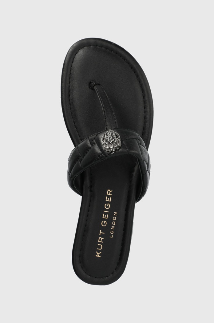 Kurt Geiger London japonki skórzane Kensington T-Bar czarny 8651400109.BLACK