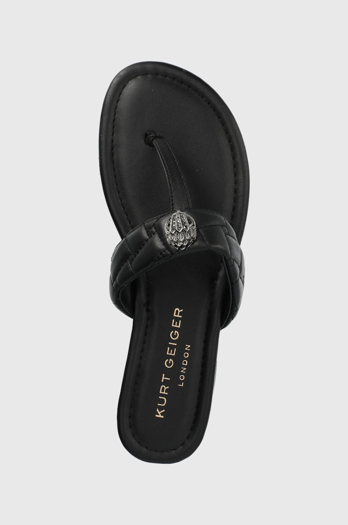 Kurt Geiger London japonki skórzane Kensington T-Bar czarny 8651400109.BLACK