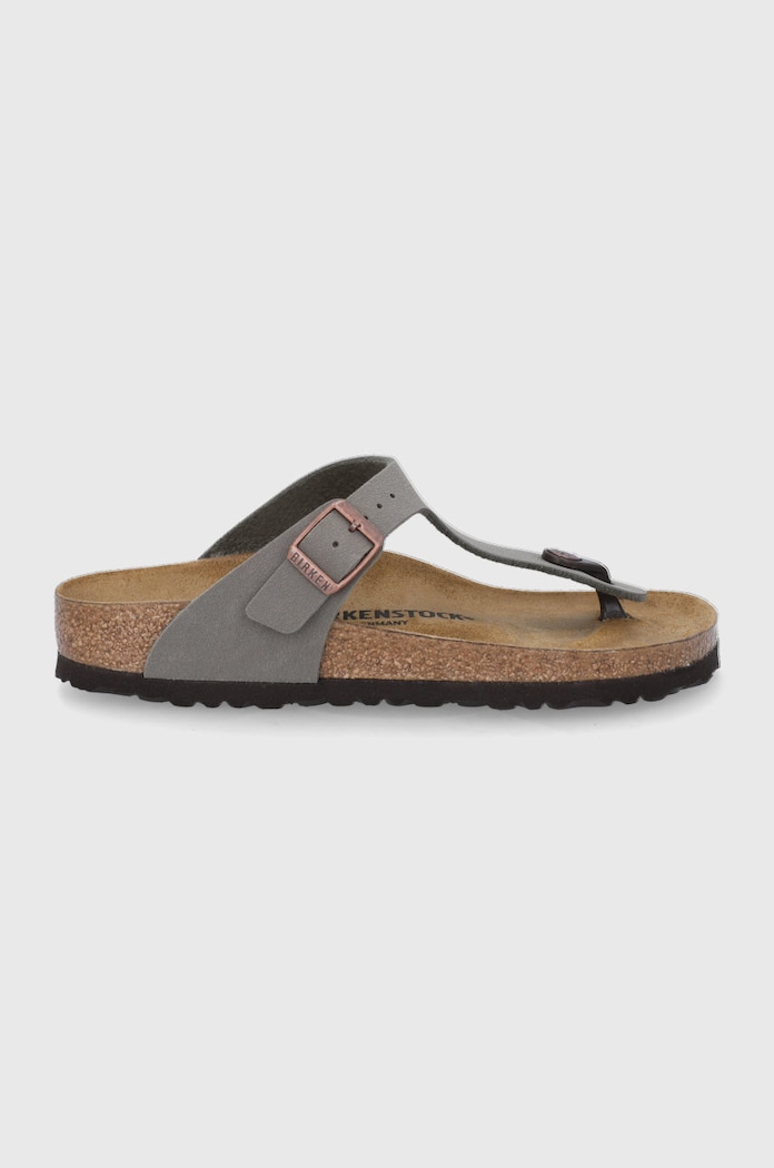 Žabky Birkenstock Gizeh imitace kůže šedá 43393