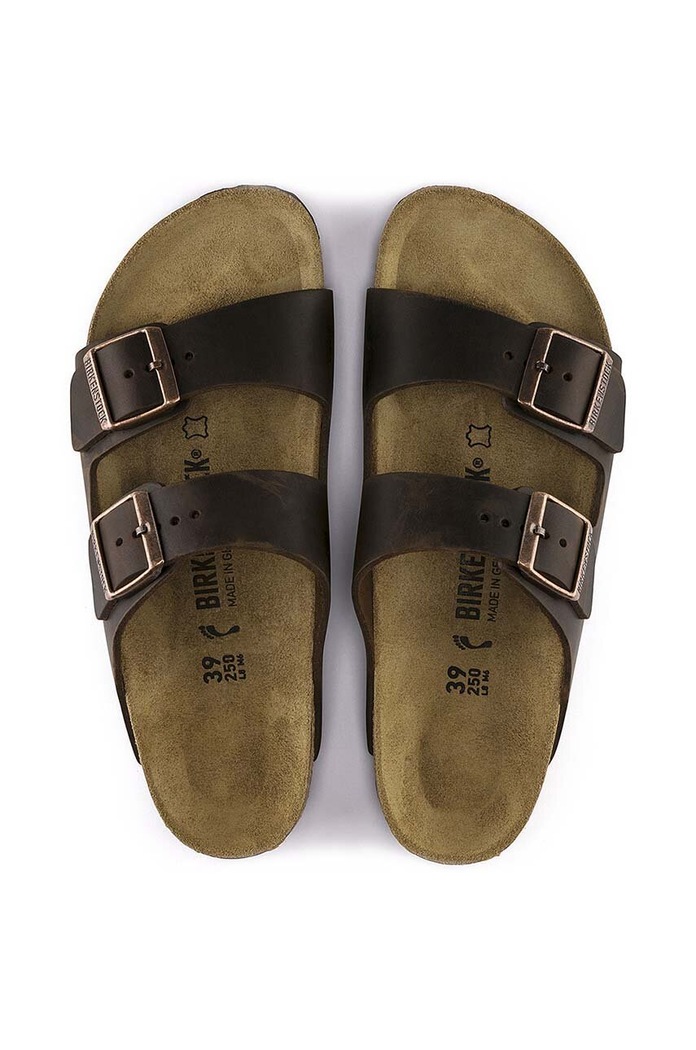 Birkenstock bőr papucs Arizona 52533 barna