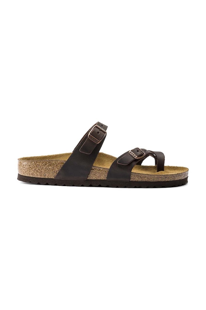 Чехли от набук Birkenstock Mayari гладка кожа кафяв 171323