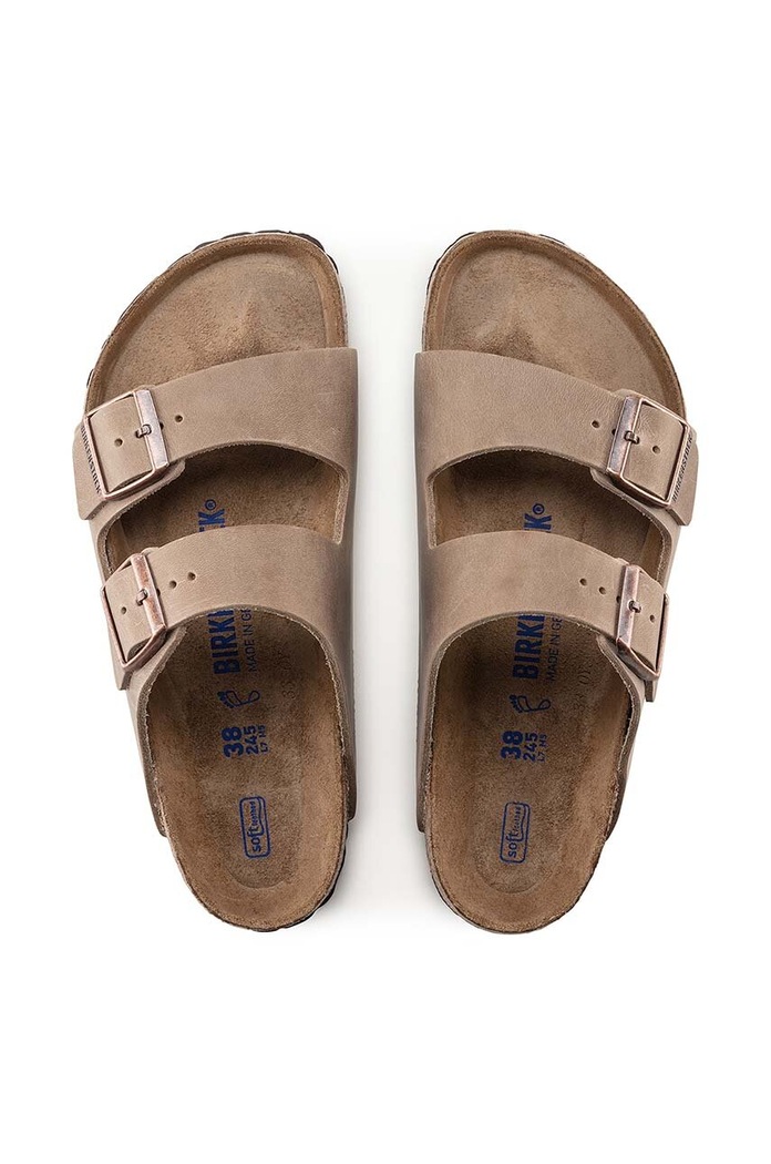 Birkenstock klapki nubukowe Arizona 552813 beżowy