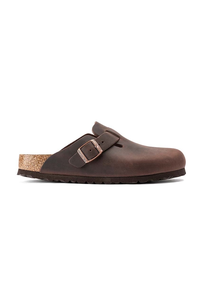 Birkenstock ciabatte in pelle Boston altri marrone 860133