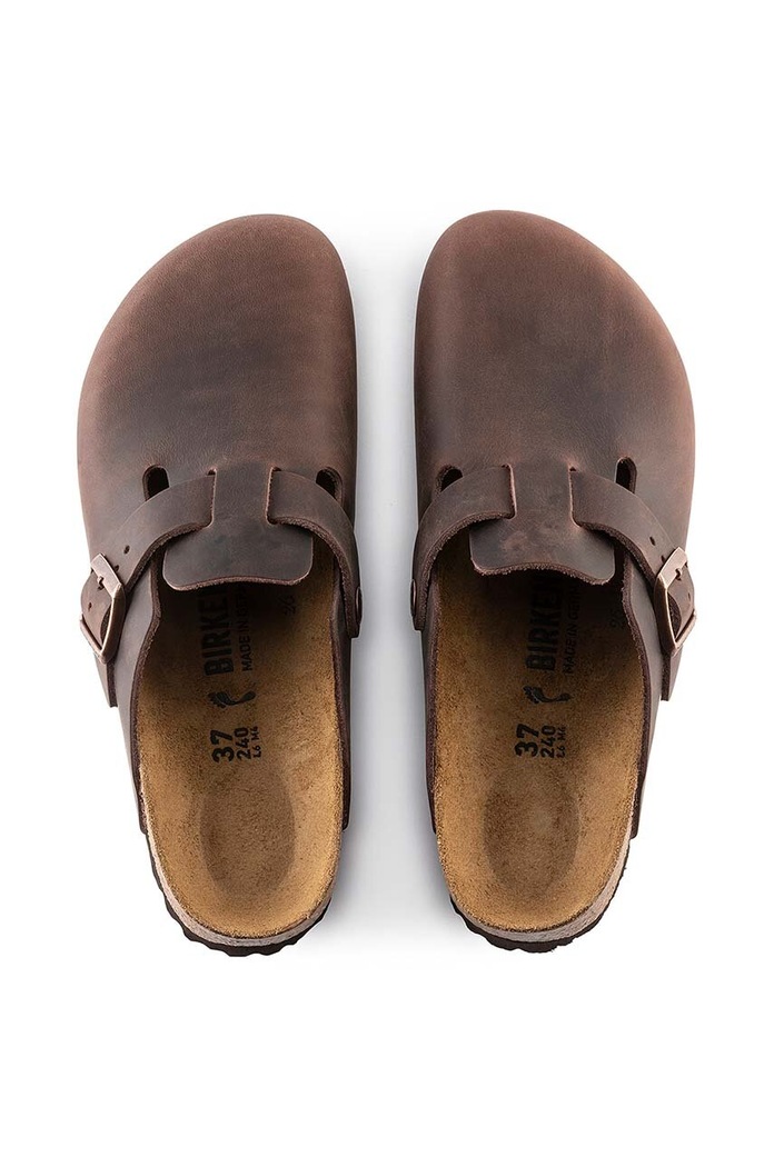 Birkenstock ciabatte in pelle Boston marrone 860133