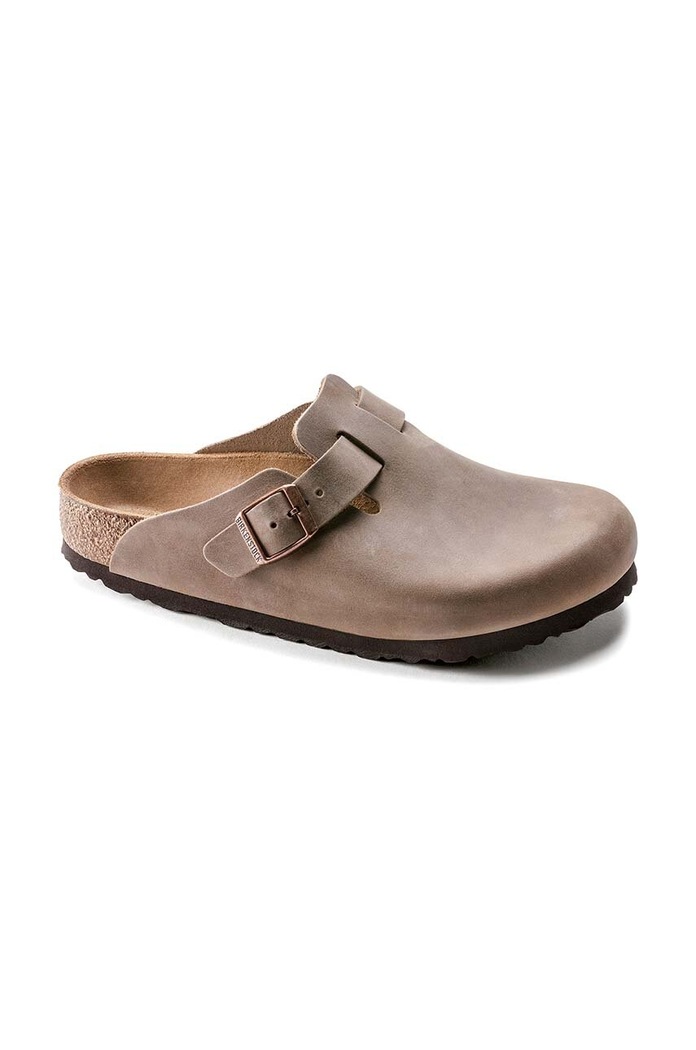 Nubukové pantofle Birkenstock Boston 960813 hnědá AW25
