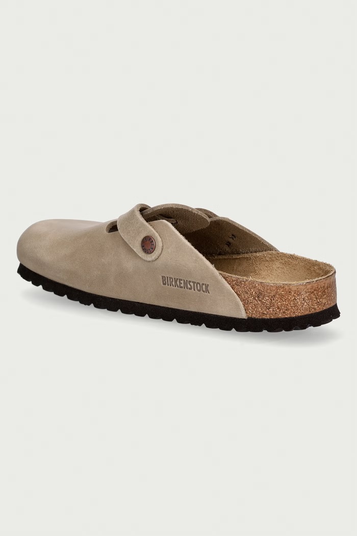 Обувь Birkenstock Boston шлёпанцы для женщин нубуковые 960813 коричневый