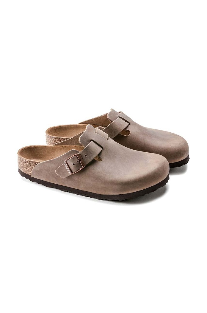 Nubukové pantofle Birkenstock Boston hnědá 960813