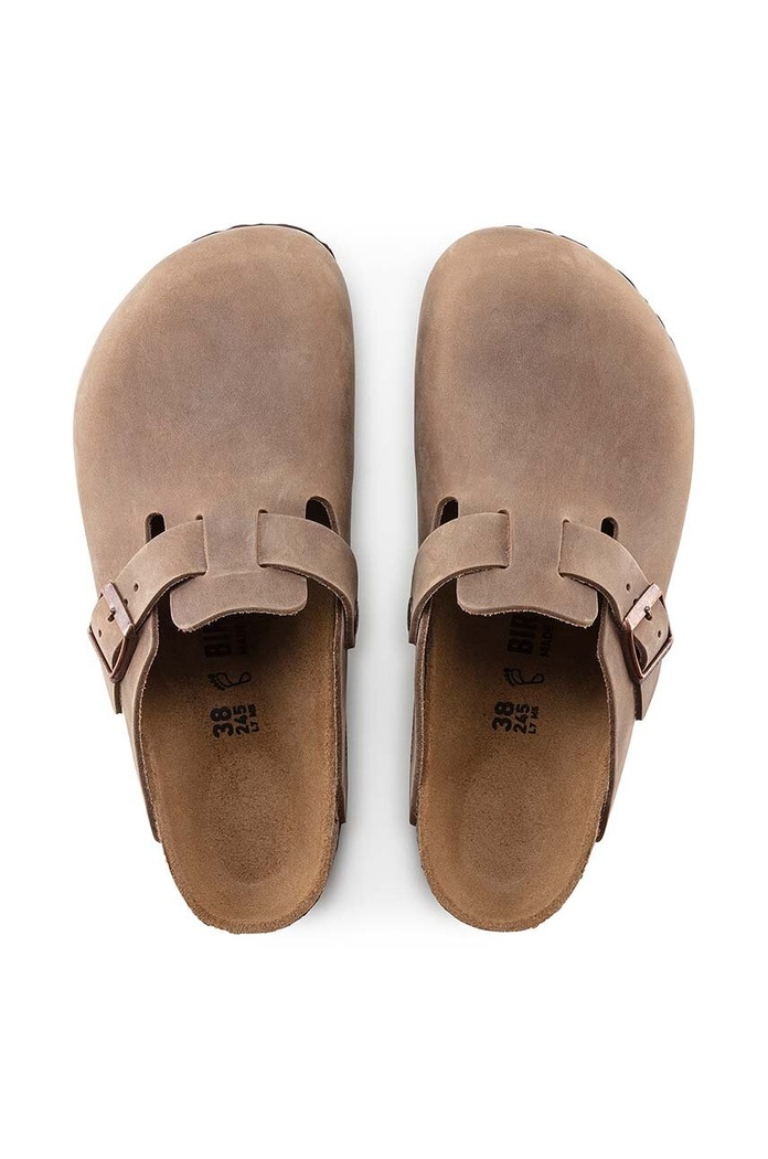 Nubukové pantofle Birkenstock Boston 960813 hnědá