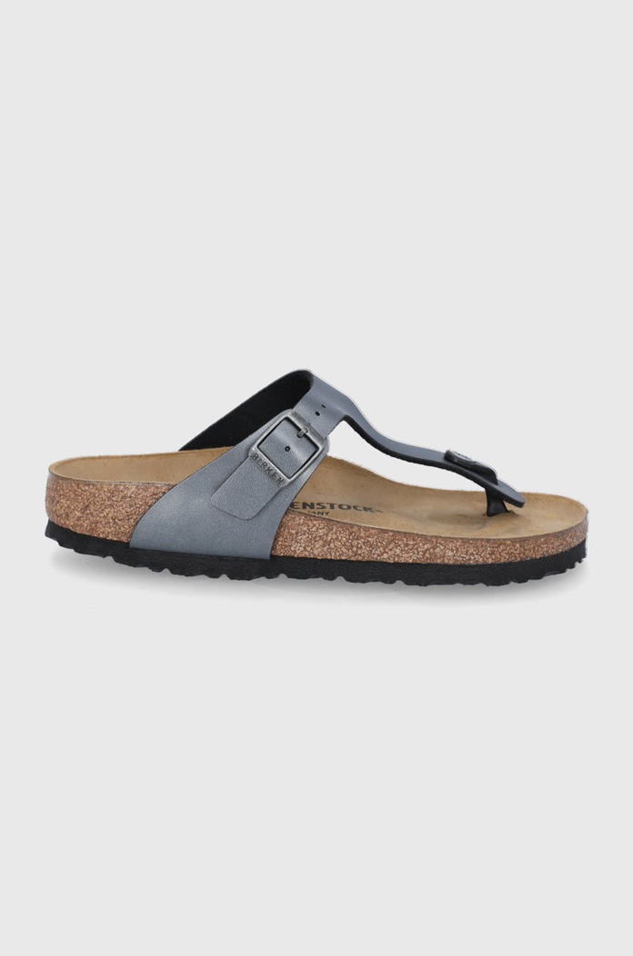 Birkenstock flip-flop Gizeh szintetikus bőr szürke 1021457
