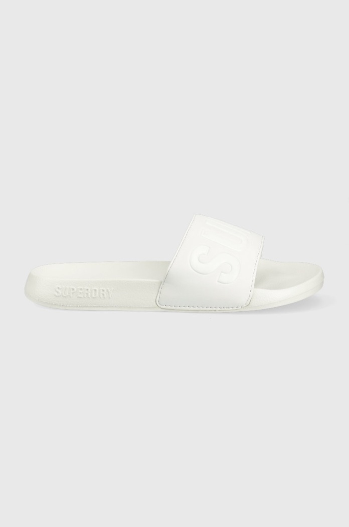 Šľapky Superdry imitácia kože biela WF310170A.01C