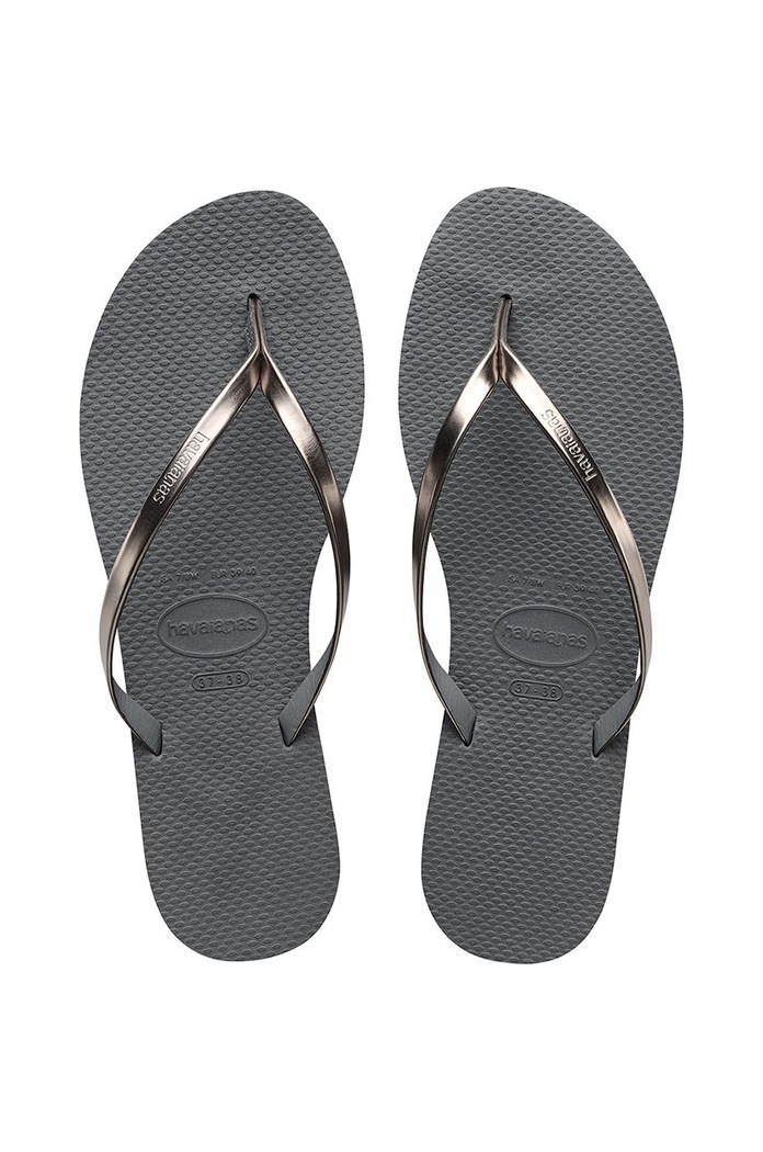 Žabky Havaianas You Metallic bez podpatku šedá H4135102.5037P