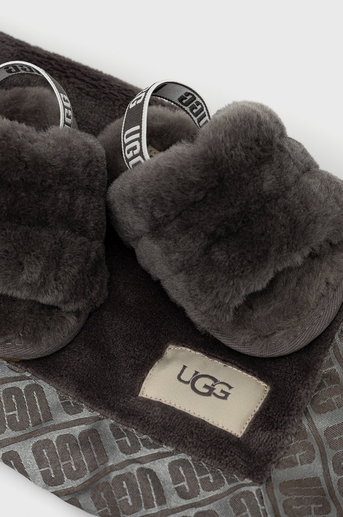 UGG kapcie dziecięce Fluff Slide And Lovey 1124941I.CHRC szary