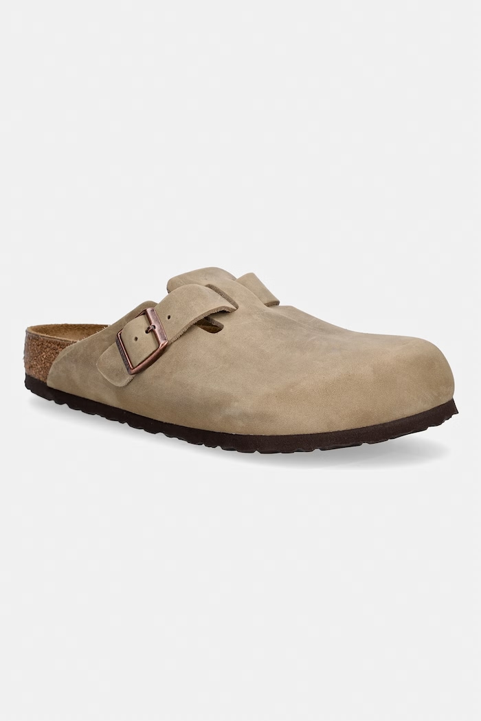 Birkenstock Boston natikače mules za muškarce od nubuka Planet friendly smeđa 960811