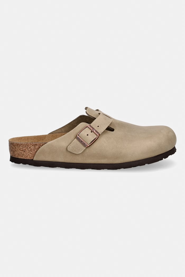 Nubuck παντόφλες Birkenstock Boston 960811 καφέ AW25