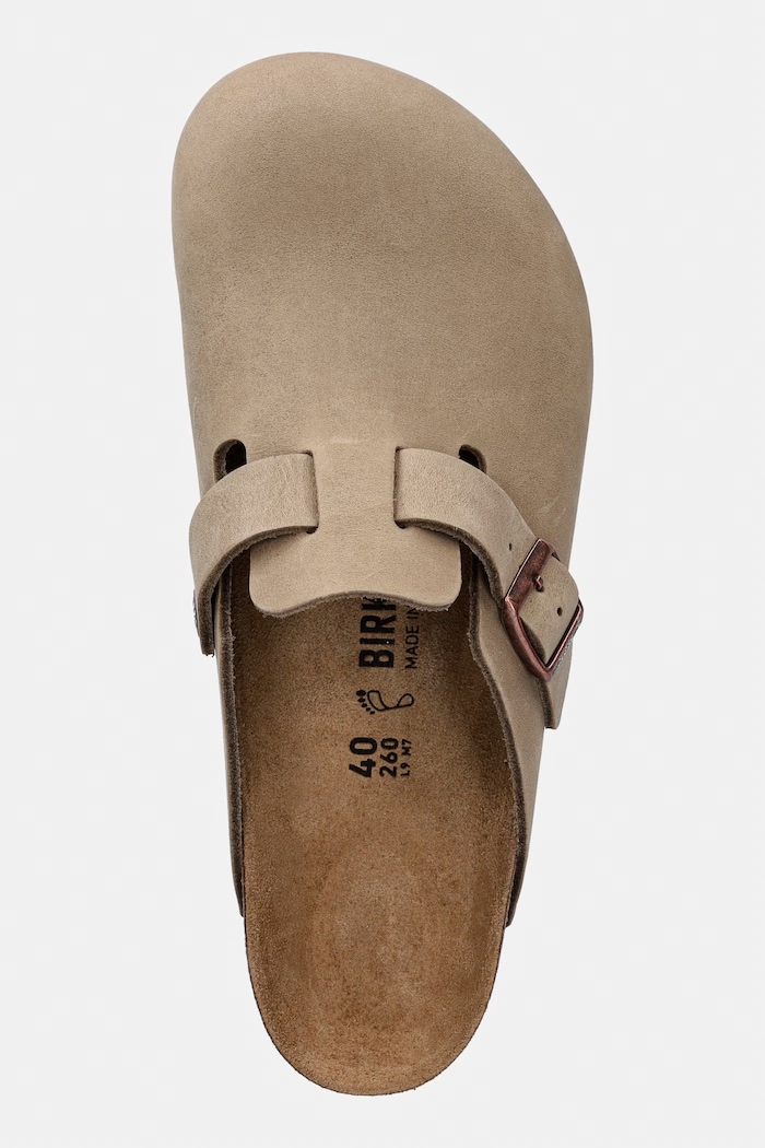 Nubuck παντόφλες Birkenstock Boston καφέ 960811