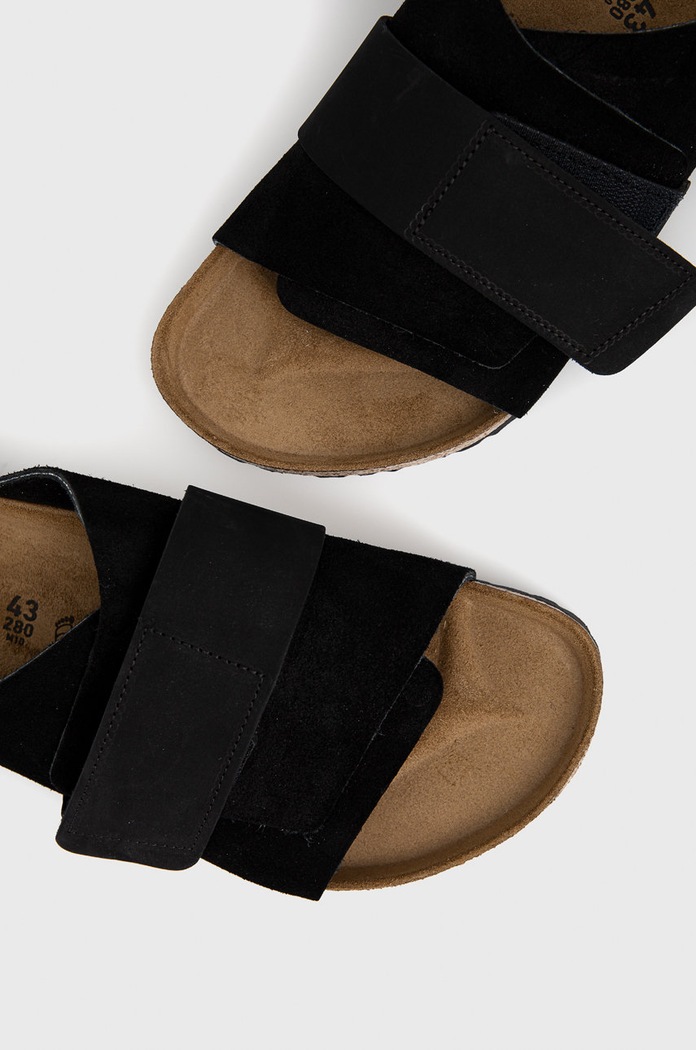 Обувь Замшевые шлепанцы Birkenstock Kyoto 1022350 чёрный