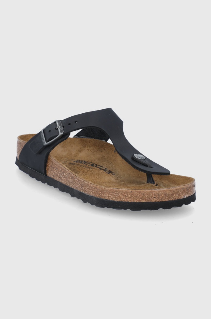 Birkenstock șlapi din nubuc Gizeh 845251 negru SS22