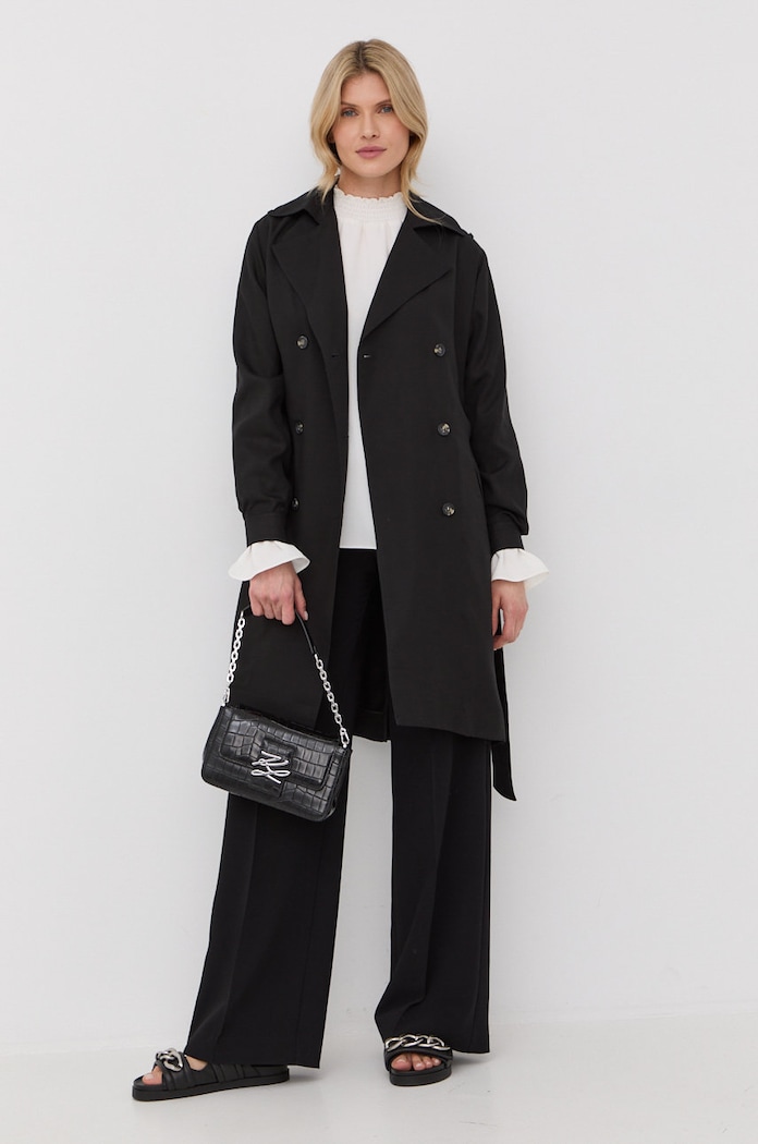 The Kooples trencz FTRE24002K czarny SS22