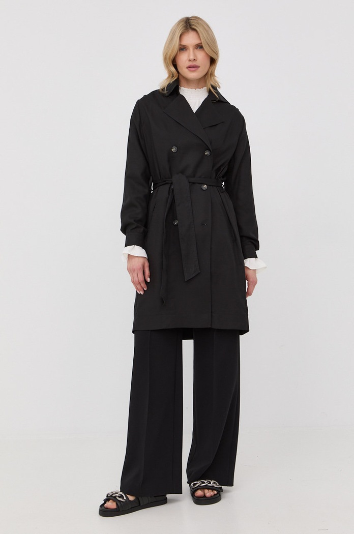 The Kooples trencz czarny FTRE24002K