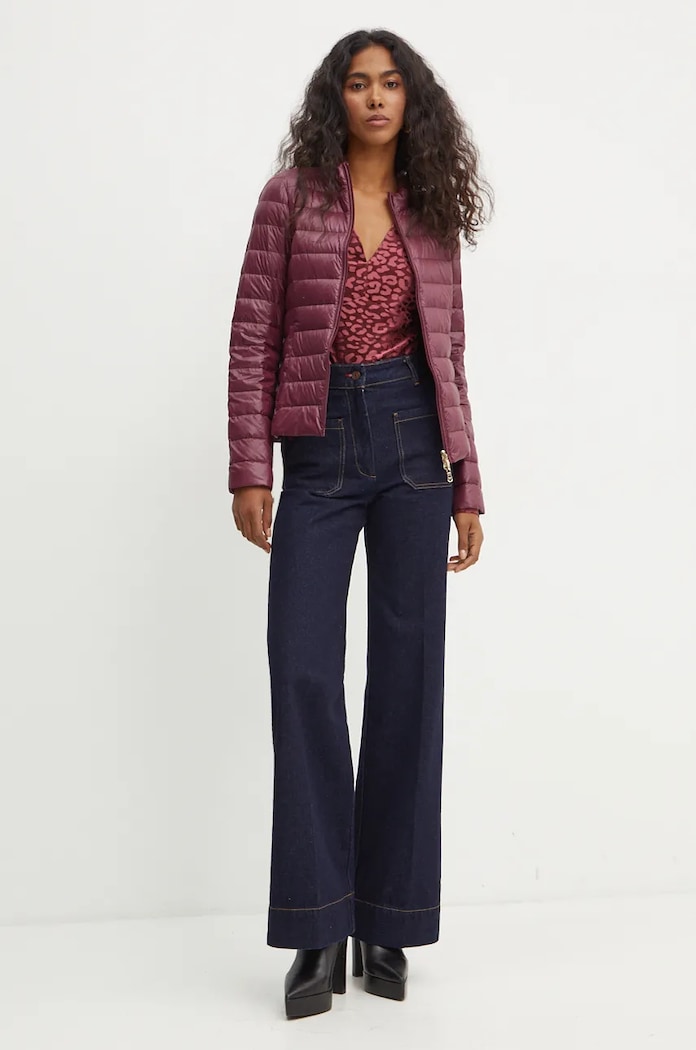 Dvostrana pernata jakna Patrizia Pepe CO0178.A503 bordo SS25