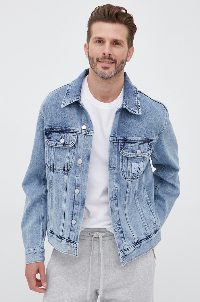 Calvin Klein Jeans kurtka jeansowa J30J319793.PPYY niebieski J30J319793.PPYY