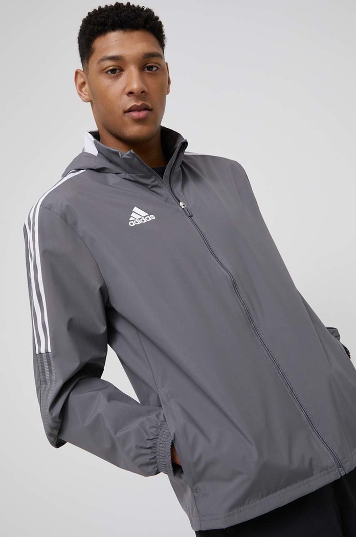Спортивна куртка adidas Performance з капюшоном сірий GM7389