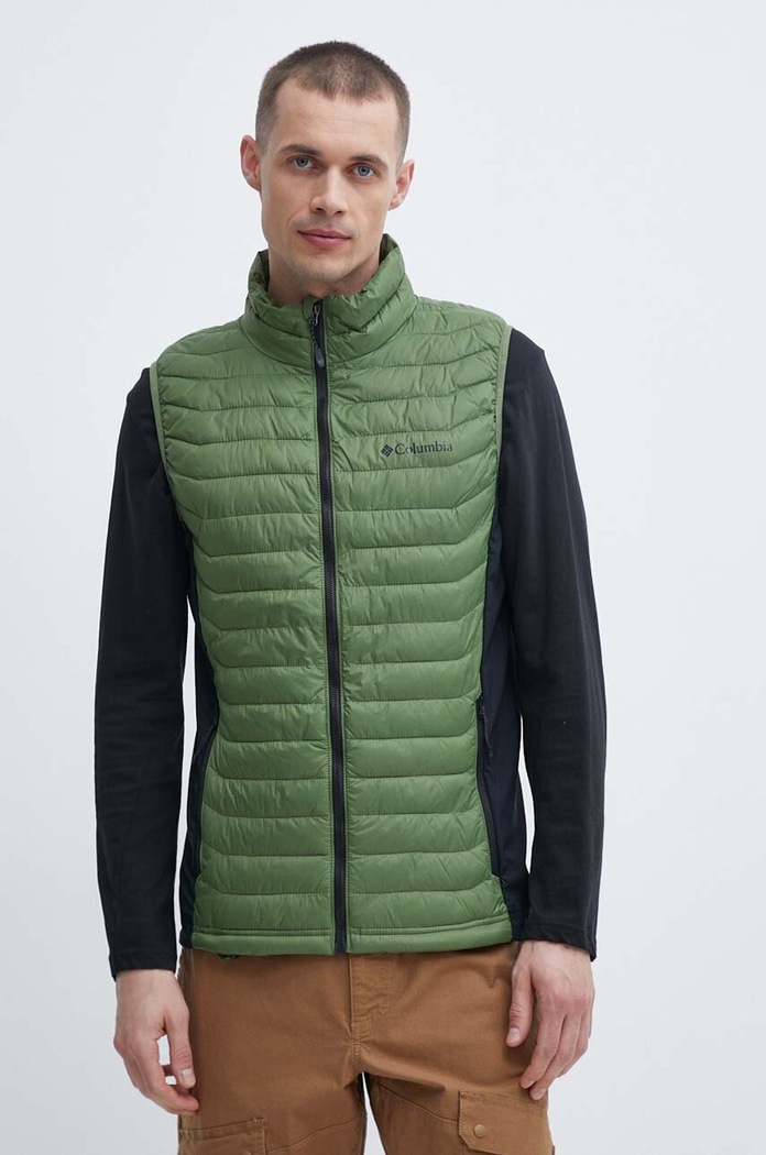 Columbia vestă sport Powder Pass cu captuseala verde 1842414