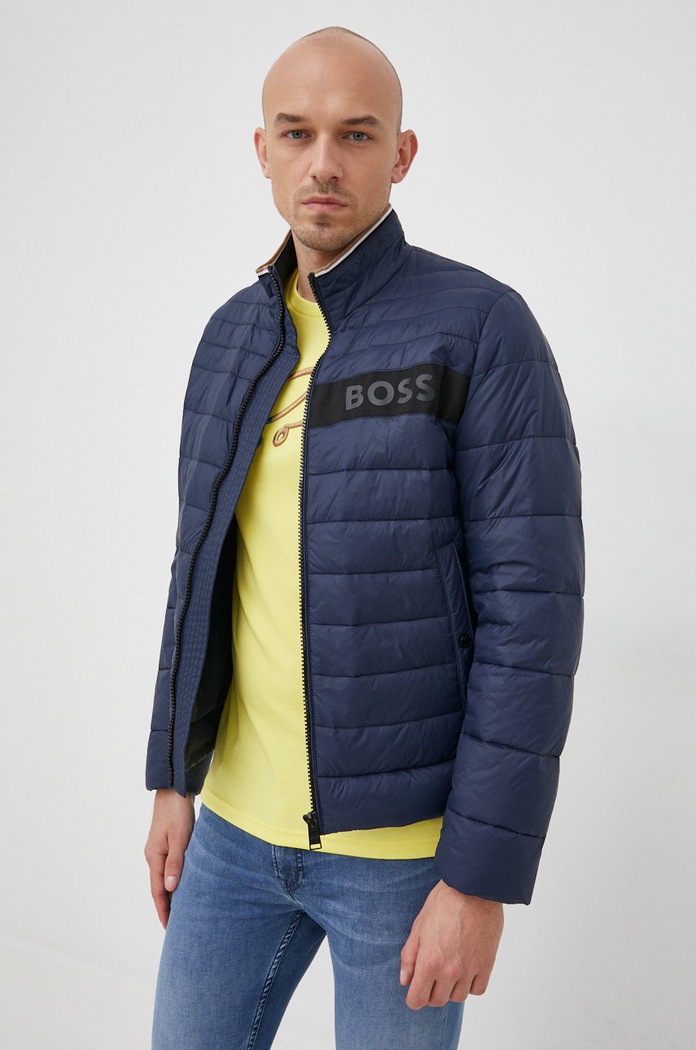 Bunda BOSS jemné zateplenie tmavomodrá 50464308