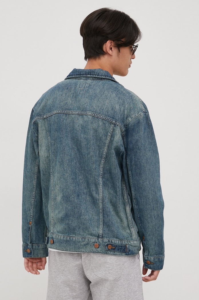 Odzież Wrangler kurtka jeansowa W459Y131C granatowy