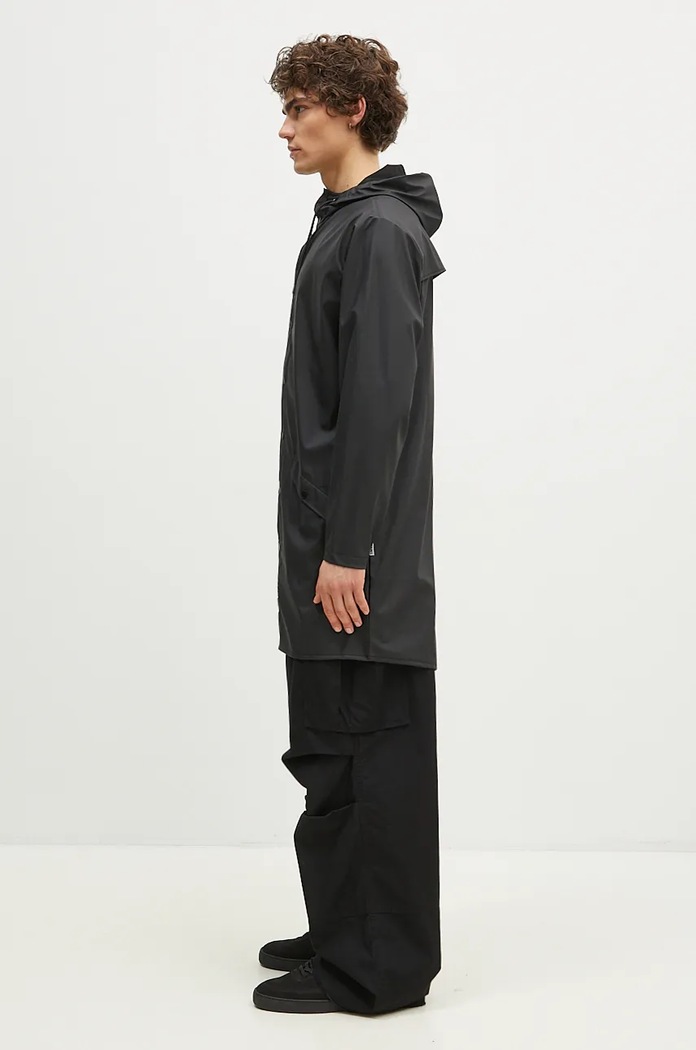 Μπουφάν Rains 12020 Long Jacket 12020.01 μαύρο AW23