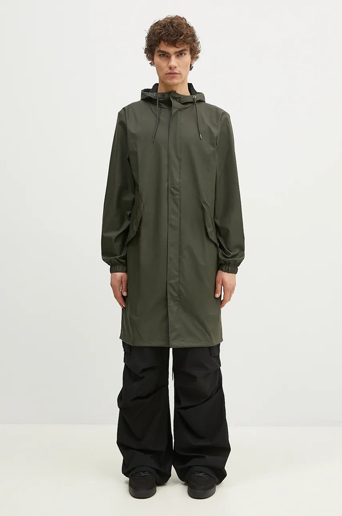 Rains kurtka przeciwdeszczowa 18140 Fishtail Parka pozostałe zielony 18140.03