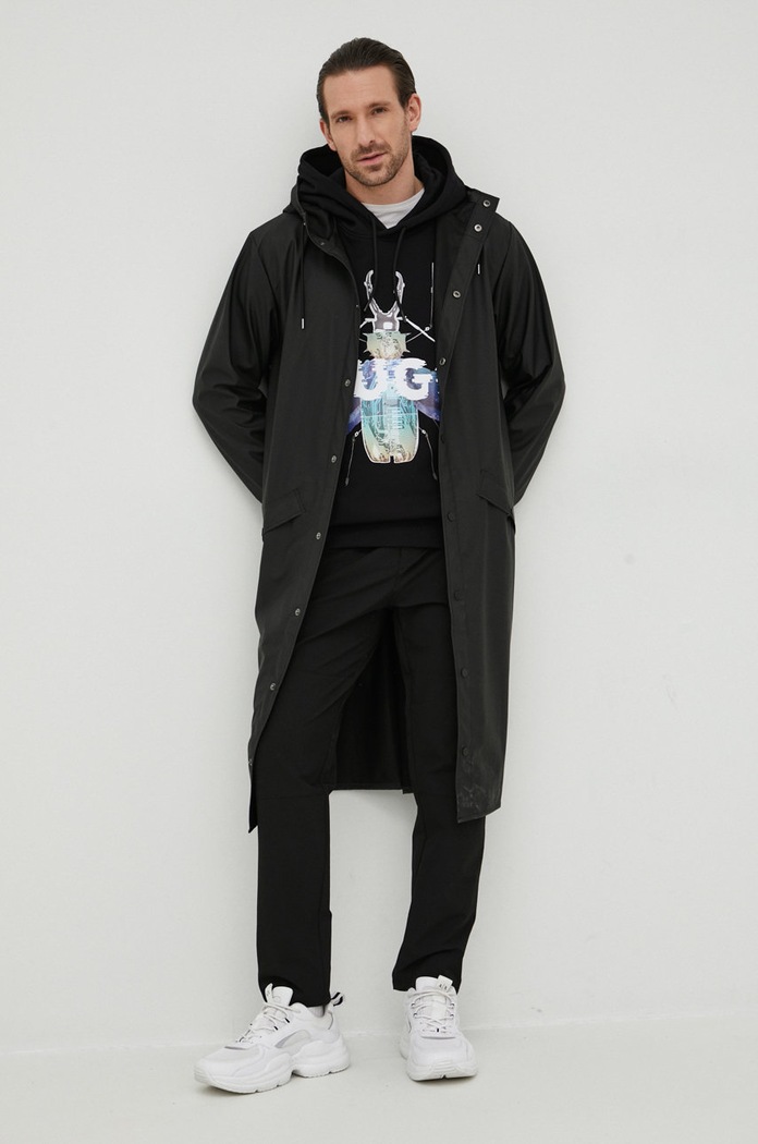 Jakna Rains 18360 Longer Jacket 18360.01 črna SS22