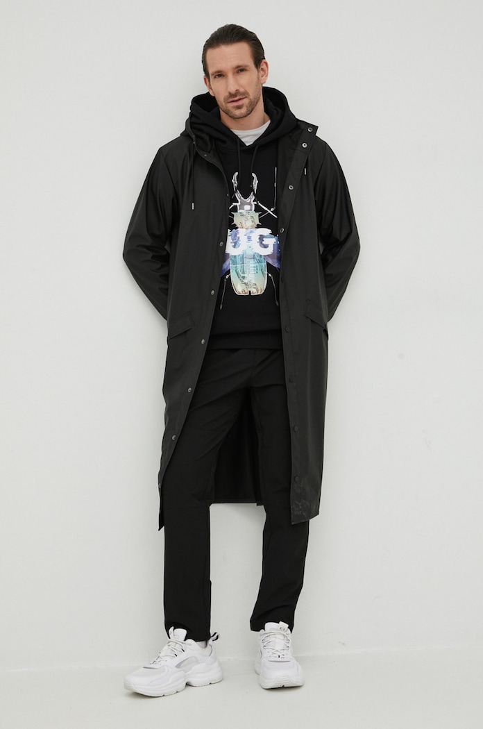 Jakna Rains 18360 Longer Jacket 18360.01 črna SS22