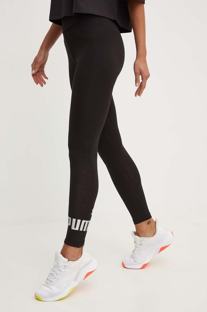 Puma colanți Essentials+ Metallic tricotaj negru 848307