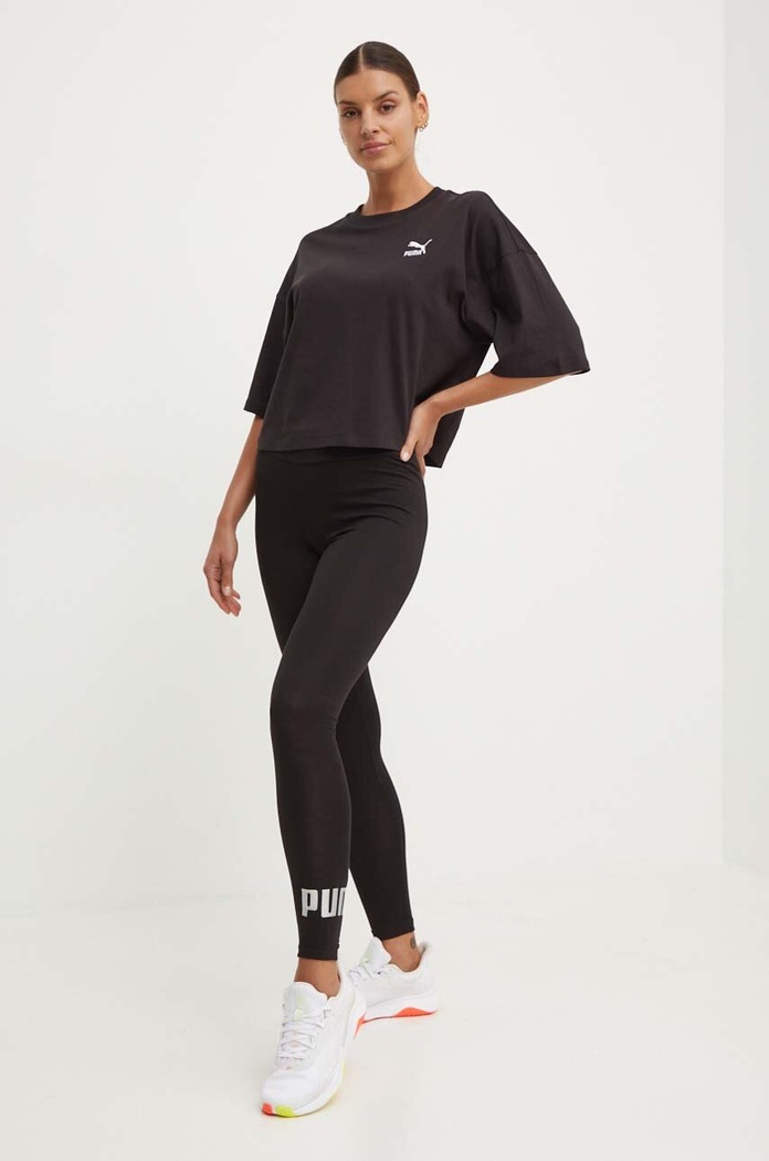 Puma colanți Essentials+ Metallic 848307 negru AW24