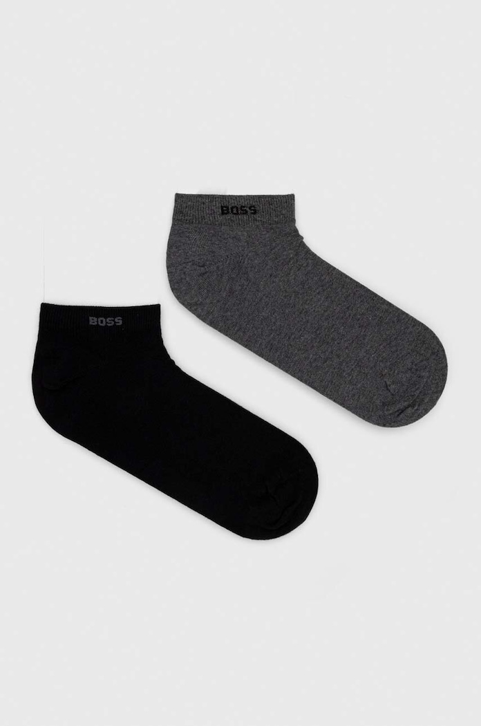 BOSS Ponožky pánské bavlněné 2P AS uni CC 2-pack krátké ponožky šedá 50469849