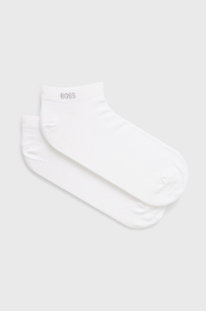 BOSS ponožky pánské bavlněné 2P AS uni CC 2-pack krátké ponožky bílá 50469849