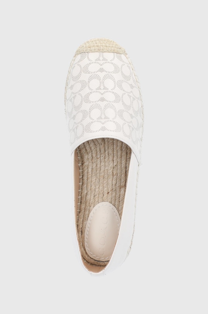 Coach espadryle skórzane Carley beżowy C6763.CHK