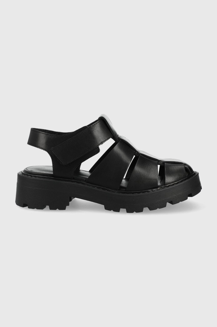 Vagabond Shoemakers sandały skórzane COSMO 2.0 płaski czarny 5349.301.20