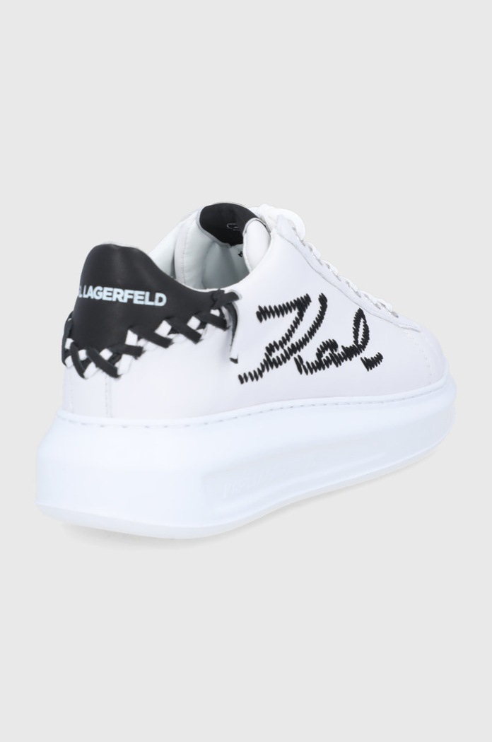 Boty Kožené boty Karl Lagerfeld Kapri KL62572.010 bílá