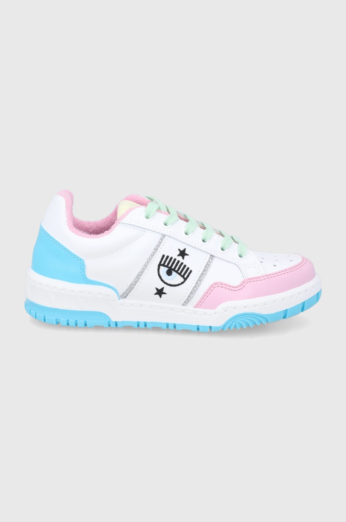 Chiara Ferragni - Ghete de piele Carry Over plată alb CF2800.017.S22