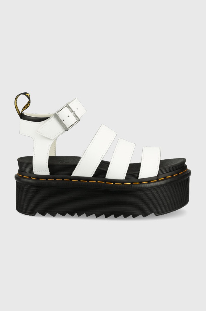 Dr. Martens sandały skórzane Blaire Quad 5-8 cm biały DM27296100
