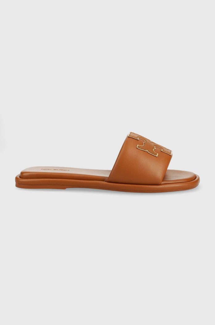 Kožené šľapky Tory Burch usňová koža hnedá 79985.202