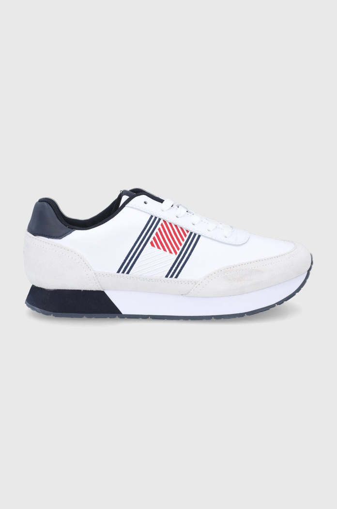 Topánky Tommy Hilfiger usňová koža biela FM0FM03928YBR