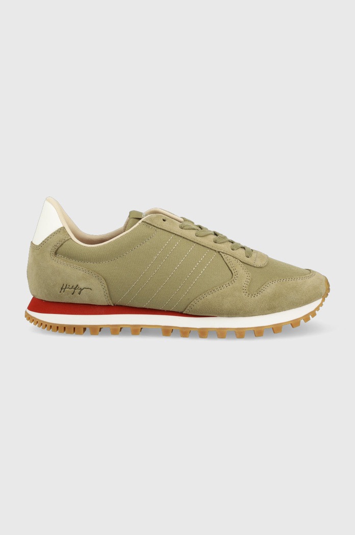 Sneakers Tommy Hilfiger δέρμα σαμουά μπεζ FM0FM04028.GXR