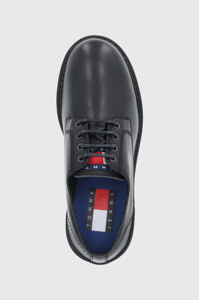 Tommy Jeans Półbuty skórzane EM0EM00838BDS.BLK czarny EM0EM00838BDS.BLK