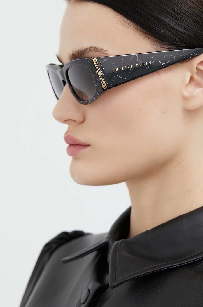 Philipp Plein occhiali da sole a tinta unita nero SPP025S.550869